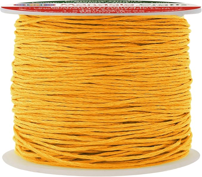 Mandala Crafts 1mm 109 Yards Mustard Yellow Cotton Waxed Cord by MandalaCrafts