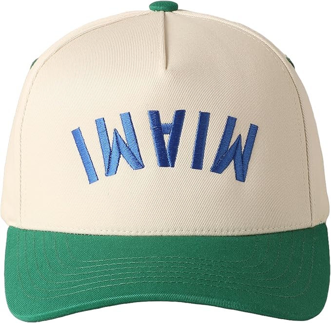 MIRMARU Two-Tone Vintage Canvas Trucker Hats for Men & Women, Adjustable Size Baseball Caps with Trendy Embroidered Design