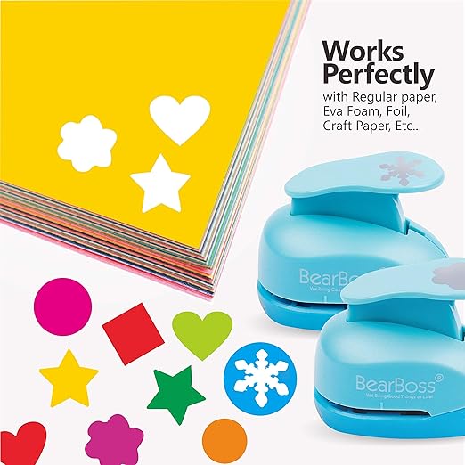 6 Craft Hole Punch Shapes 1 Inch Paper Punches - Image 5