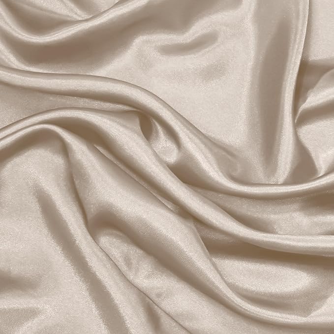 RUDONG M Beige Satin Fabric by The Yard, 3 Yard x 60 Inch Wide Silky Charmeuse - Image 7