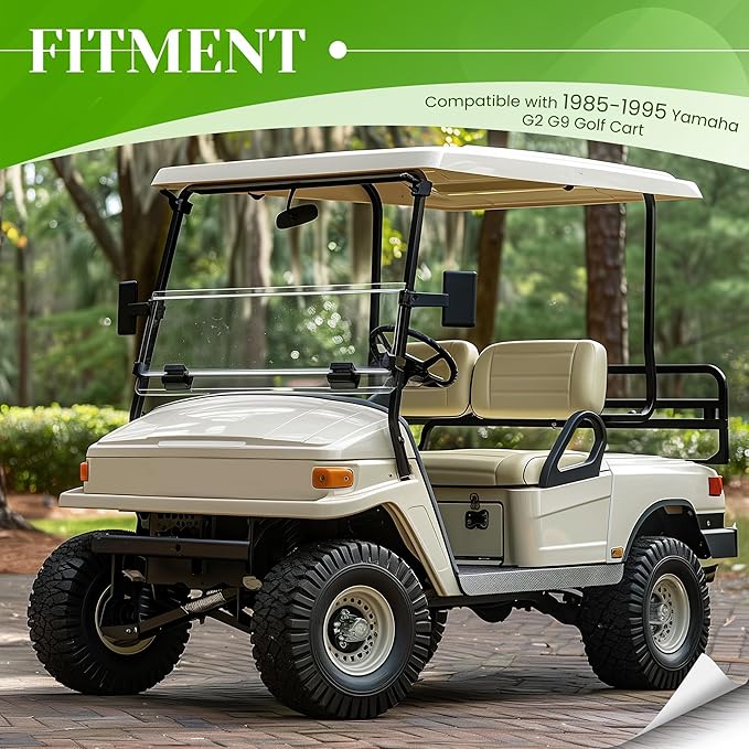 HECASA Clear Windshield Compatible with 1985-1995 Yamaha G2/G9 Models Golf Cart Fold Down Windscreen