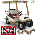 gisgfim Christmas Golf Cart Seat Covers 1 Pcs for 1 Person Seats 33ft Christmas Garland with LED Lights Red and Black Checkered Xmas Decorations Golf Cart Decorations Accessories, 51L x 31W Inches
