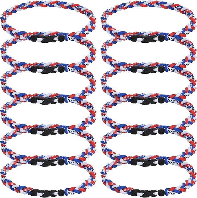 12Pack Baseball Necklaces for Boys, 18inches Braided Rope Tornado Titanium Sports Necklaces, Ideal for Baseball Team Gifts, Party Favors, Baseball Accessories Drip，Multi-Color