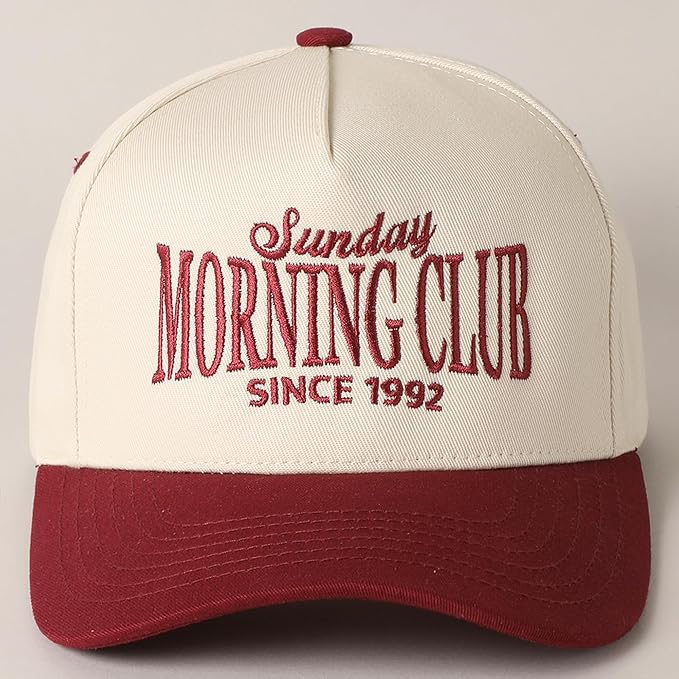 MIRMARU Two-Tone Vintage Canvas Trucker Hats for Men & Women, Adjustable Size Baseball Caps with Trendy Embroidered Design