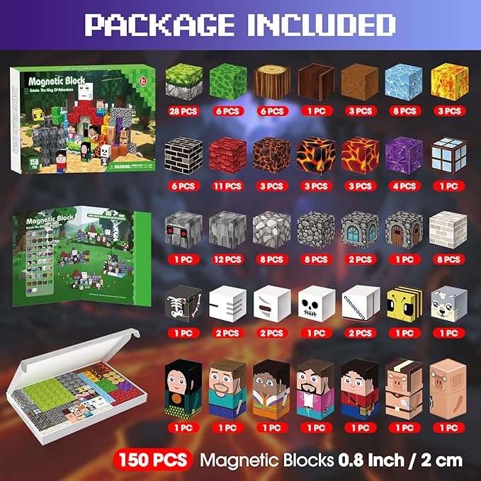 150PCS Magnetic Blocks, Magnet Tiles Toys - Image 2