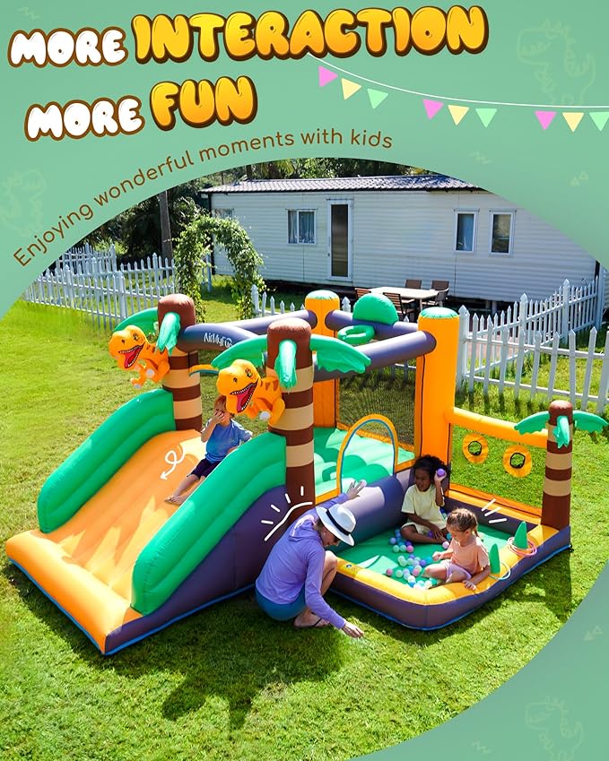 AirMyFun Inflatable Dinosaur Bounce House - Image 7