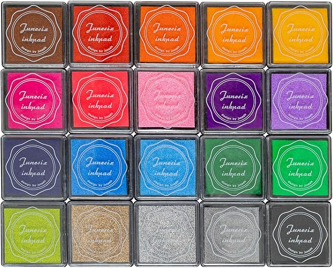 Ink Pad, 20 Colors Washable Finger Craft Ink Pad by Ancwzoz