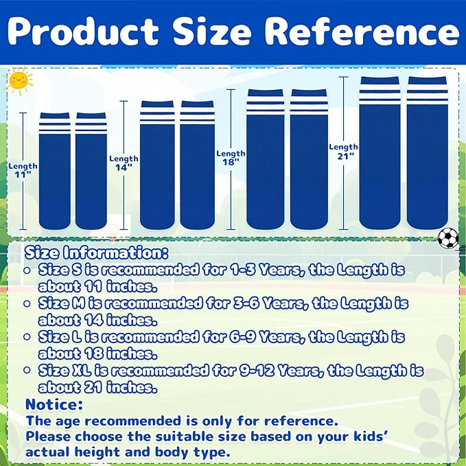 Olreco Toddler Soccer Socks Kids Baseball Socks Youth Softball Sock for Girls Boys Football Sock Boys Athletic Accessories