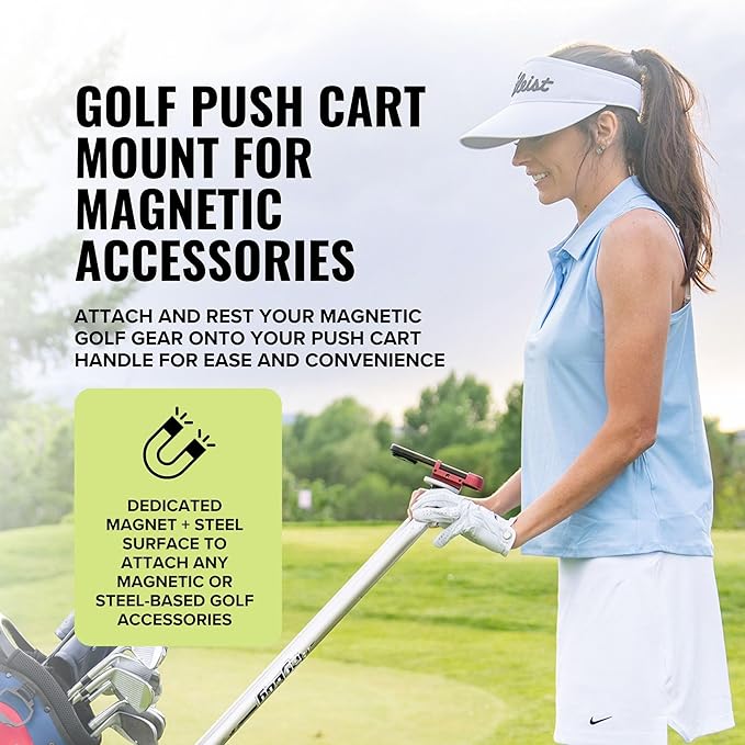 Stripebird - 2.0 Golf Push Cart Mount for Magnetic Accessories (White) - Push Cart Strap for Quick and Easy Access of Golf Gear - Cell Phone Holder for Golf Cart - Phone Holder for Golf Cart