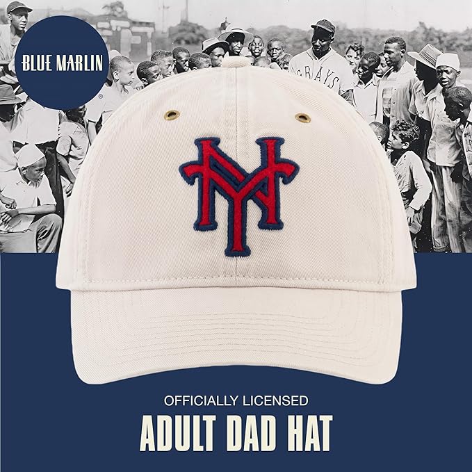 Blue Marlin Dad Hat, Adult Cotton Baseball Cap with Curved Brim, One Size.