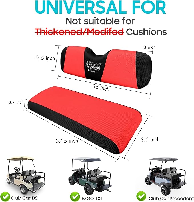 10L0L Universal Golf Cart Rear Seat Cover Dress UP Older Golf Cart Durable Breathable Material Fit Like a Glove for Yamaha EZGO and Club Car, Easy to Install