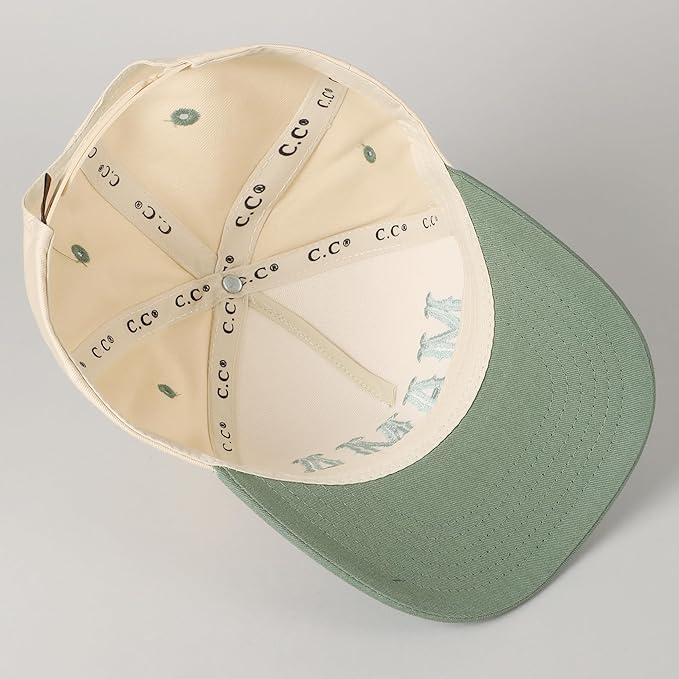 MIRMARU Two-Tone Vintage Canvas Trucker Hats for Men & Women, Adjustable Size Baseball Caps with Trendy Embroidered Design