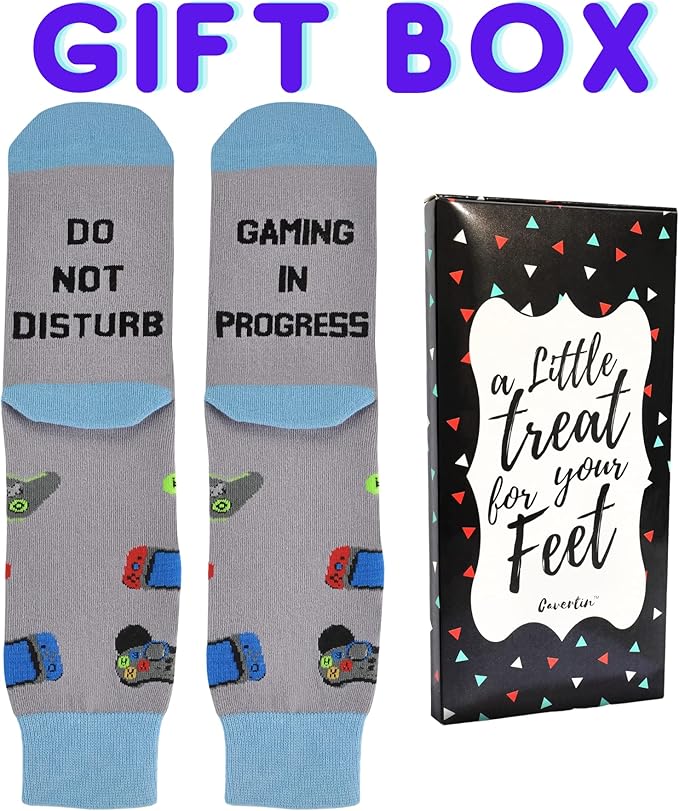 Cavertin Men's Funny Socks Hunting Fishing Football Baseball Gaming Golf Taco Pizza Bacon Christmas Gift for Men