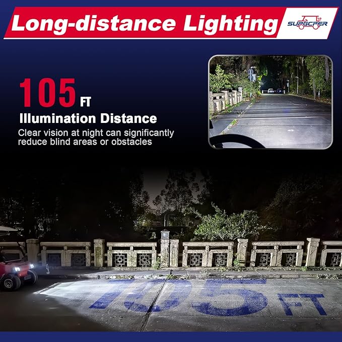 Golf Cart LED Light Kit for Club Car DS 1993-Up Gas and Electric Models, Club Car DS 12V Headlight Tail Light Kit, Factory Style Lighting Kit Assembly, Street Legal, OEM 101988002 101988001 1017035
