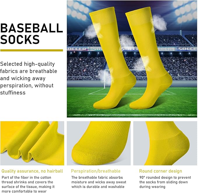 Zhanmai Baseball Belt and Socks Combo, Adjustable Elastic Belt and Softball Socks, Multiple Sizes for Youth Boys Girls, Adult