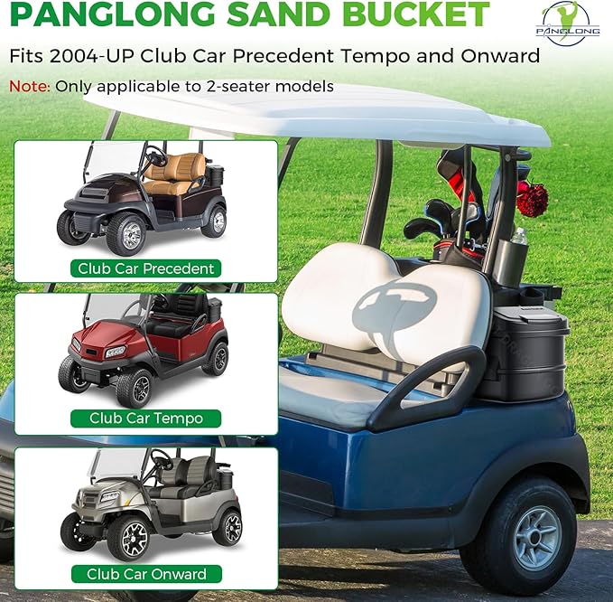 Panglong Large Capacity Sand Bucket with Bracket, Fits for 2004-UP Club Car Precedent/Club Car Tempo and Onward 2-Seater Golf Cart