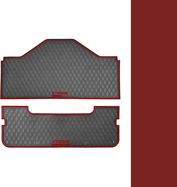 Xtreme MATS Evolution D5 Golf Cart Floor Mat Set - Rubber Double Diamond Design - Fits DMAX, D5, 2+2, 4F, 6F, Including Evolution Maverick and Ranger Trims