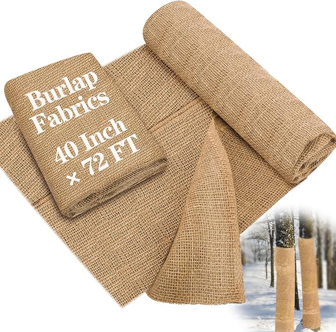 Buryeah 40 Inch x 72 ft Burlap Fabrics Roll Natural Jute Burlap Tree Wraps by Buryeah