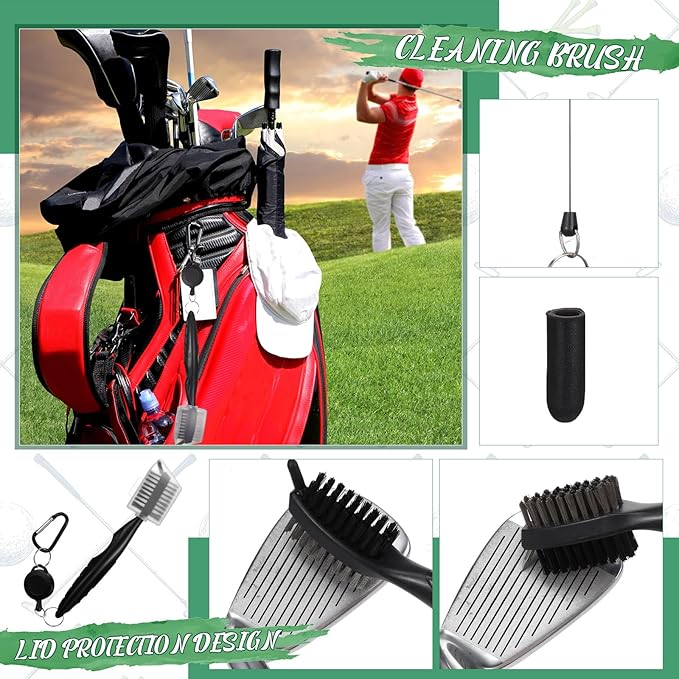 Syhood 21 Pcs Golf Accessories Kit Cleaning Kit Include Golf Brush, Towel, Groove Sharpener, Divot Repair Tool, Ball Alignment Portable Tool Gifts for Men or Women