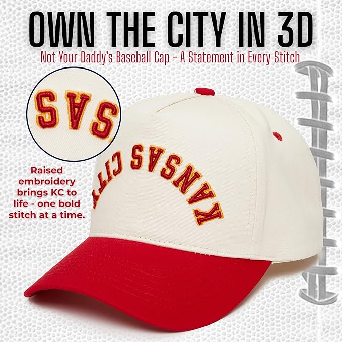 Funky Junque Upside Down City Trucker Hat for Men and Women – Unisex 3D Embroidered Gameday Baseball Cap, Retro Snapback Hats