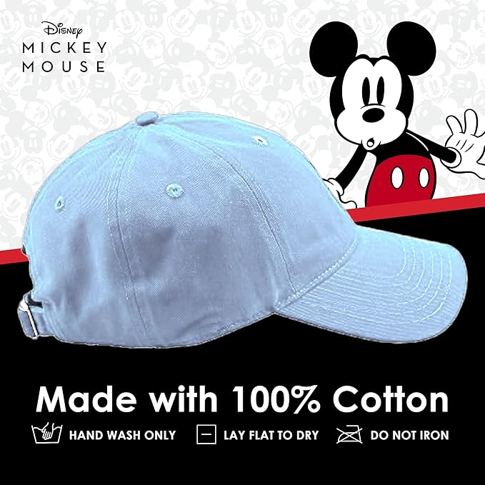 Disney Mickey Mouse Embroidered Cotton Adjustable Dad Hat with Curved Brim