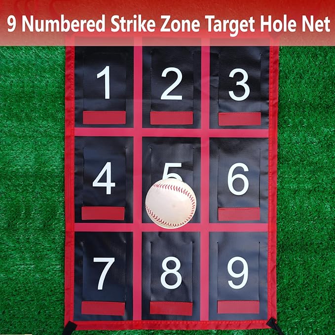 Strike Zone Target for Baseball Softball net, Throwing Pitching Hitting Batting Catching Practice Target, Pitcher Accuracy Training Aids