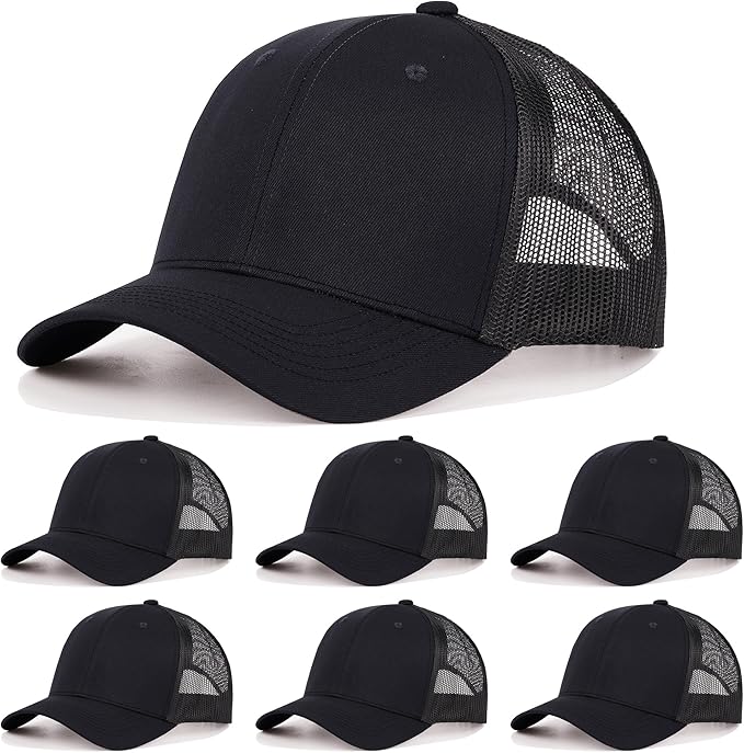 6Pack Unisex Vintage Washed Cotton Baseball Cap Soft Unconstructed Plain Blank Adjustable Size Dad Hat