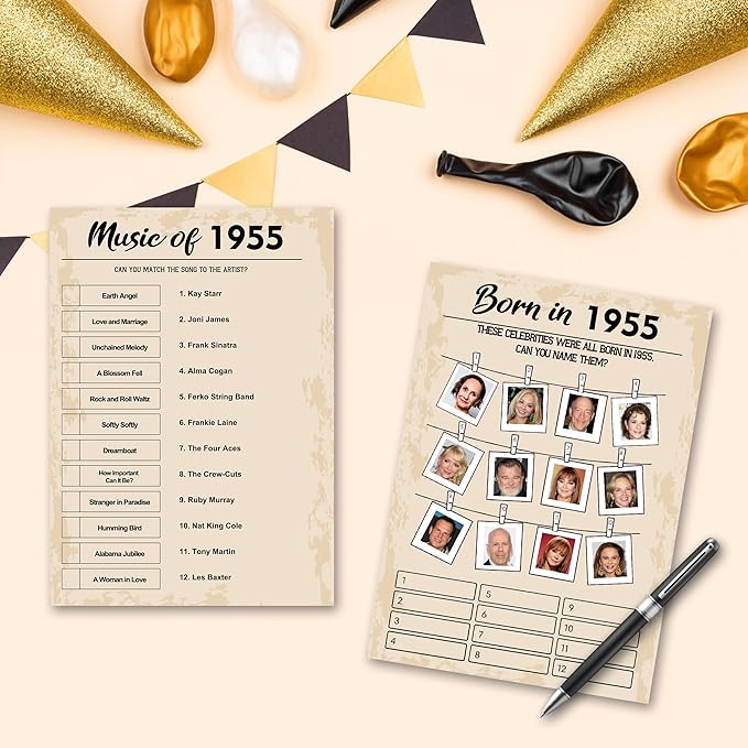 QUPT 70th Birthday Party Games, Born in 1955 Games Bundle, Birthday Party - Image 5