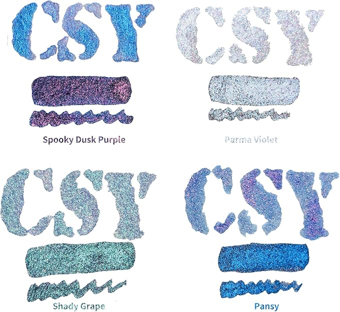 CSY art gallery Pearlescent Liquid Acrylic Ink Set Bottle -Shimmering Purple - Image 5