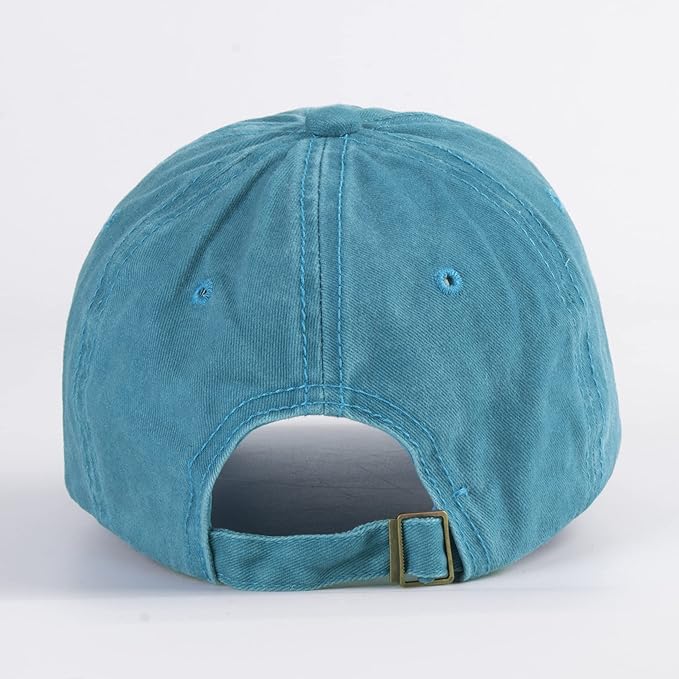 LANGZHEN Unisex Baseball Cap 100% Cotton Fits Men Women Washed Denim Adjustable Dad Hat