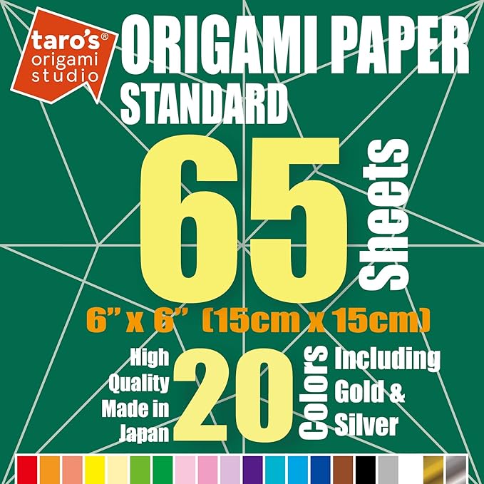 Standard 6 Inch One Sided 20 Colors 65 Sheets Square Easy Fold Premium Japanese - Image 4