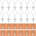 Tondiamo 24 Set Basketball Volleyball Cross Necklace with Card Sport Party Favors Charms Team Gift Bulk Religious Cross Necklace Christian Coach Gifts Jewelry for Sport Player Fans Men