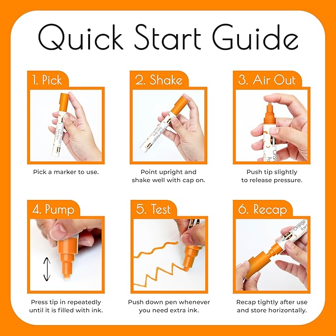 4 Dual Tip Orange Paint Pen Metallic - Image 9