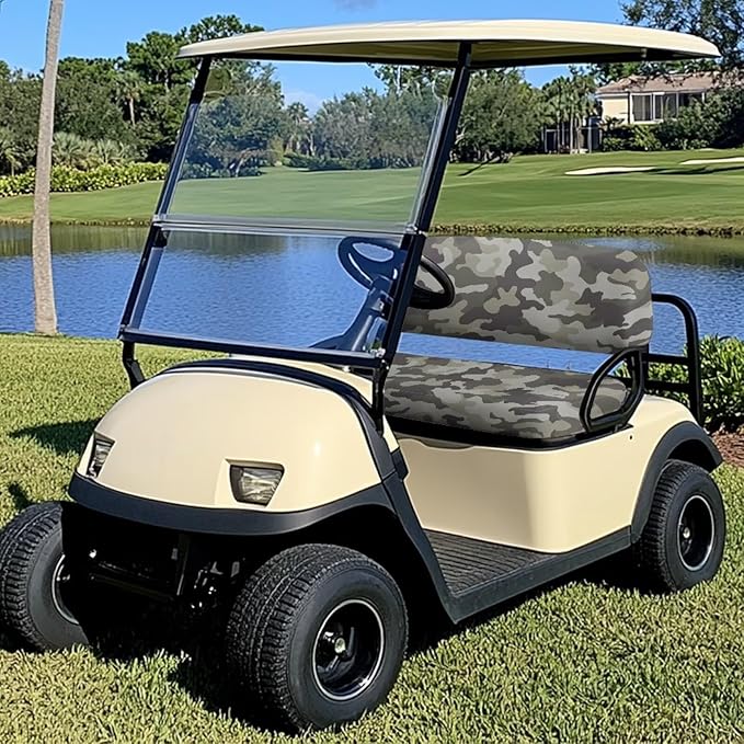 Bulopur Green Camouflage Club Car Seat Covereat Cover Breathable Portable Golf Cart Seat Covers Ezgo Txt RXV/Club Car DS Precedent 2 Person Seats Golf Carts