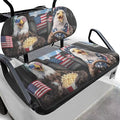 Yewatlles Universal Golf Cart Seat Cover Dress UP Golf Cart Durable Breathable Material Fit for Club Car, Easy to Install American Flag and Eagle Car