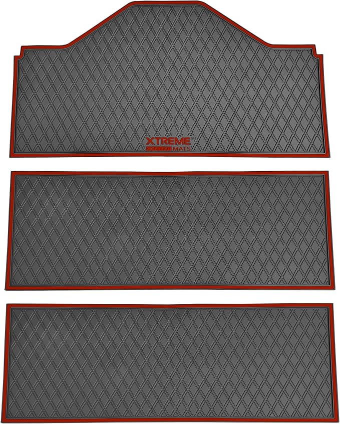 Xtreme MATS Evolution D5 Golf Cart Floor Mat Set - Rubber Double Diamond Design - Fits DMAX, D5, 2+2, 4F, 6F, Including Evolution Maverick and Ranger Trims
