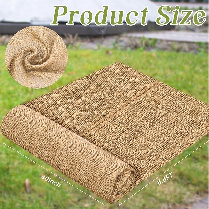 Buryeah 40 Inch x 6.6 ft Burlap Fabrics Roll Natural Jute Burlap Garden Tree - Image 2