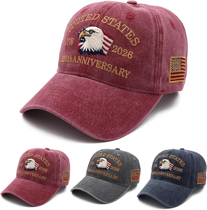 4th of July Hat 250 Anniversary USA Hat American Flag Trucker hat for Women Men Fourth of July Patriotic Eagles Hat