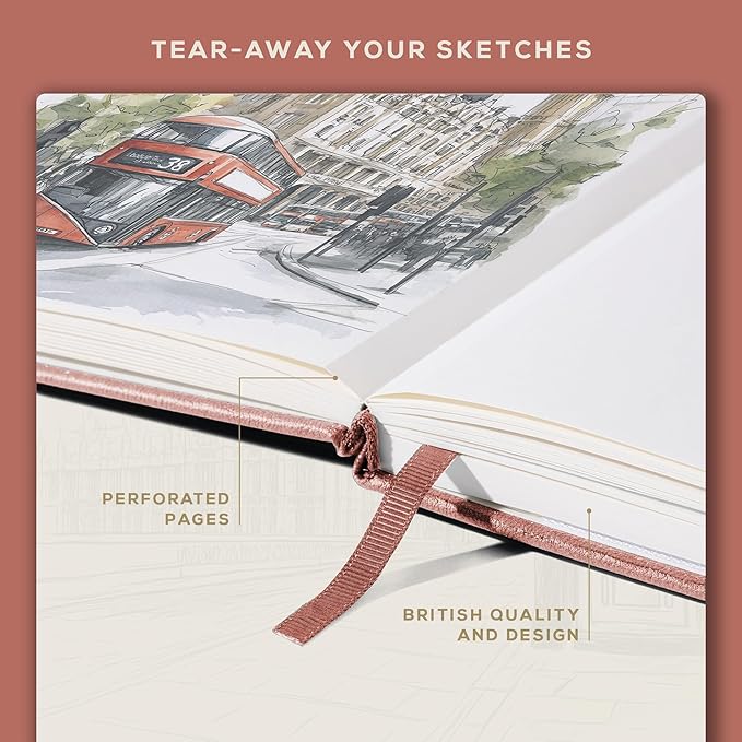 Beechmore Books A5 Sketch Book – 5.8"x8.3" Premium Vegan Leather Hardcover - Image 7