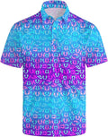 Golf Polo Shirts for Men Funny Print Short Sleeve Golf Shirts Performance Golf Polos