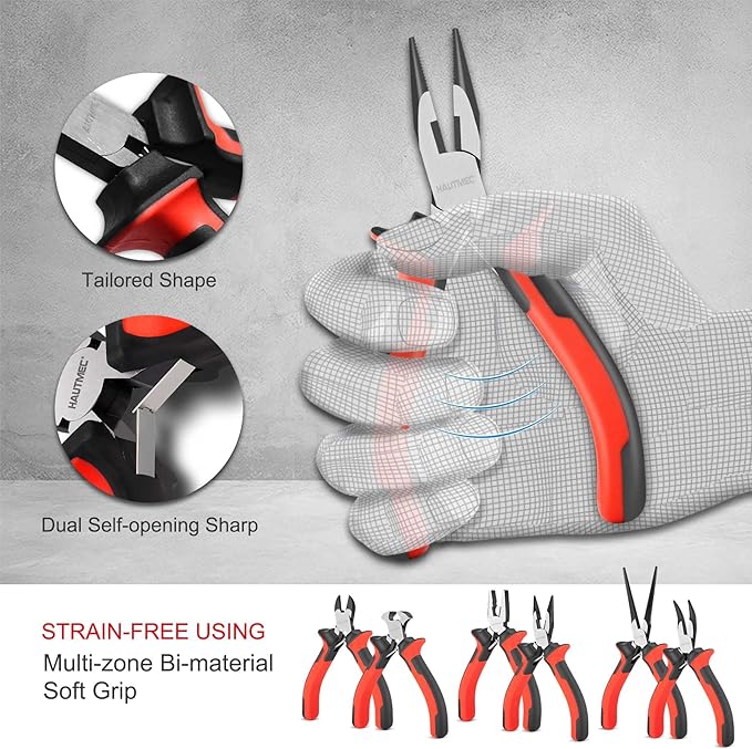 HAUTMEC 6PCS Mini Pliers Set High Leverage Multi Small Pliers Tool Set - Image 3