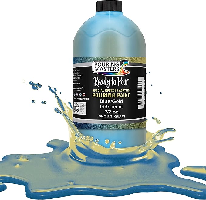 Pouring Masters Blue/Gold Iridescent Special Effectsr Acrylic Pouring Paint by USArtSupply