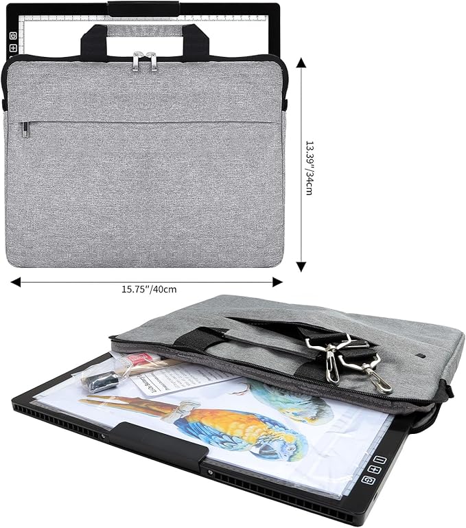 Rechargeable A4 Light Box with Padded Case, led Light pad with Built-in Stand & - Image 2