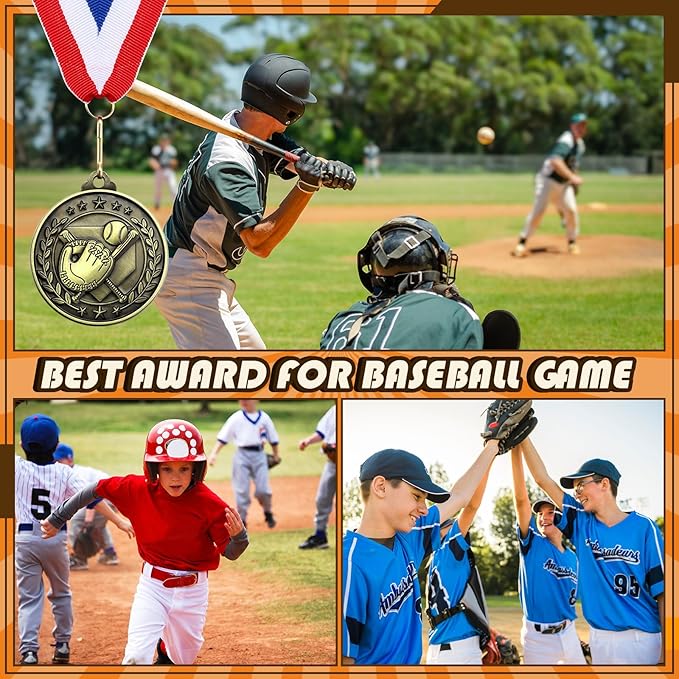 Misdary 12 Pack Medals with Neck Ribbons Team Participation Trophies for Kids Sports Awards Party Favors for Sports Competitions Celebration Gift