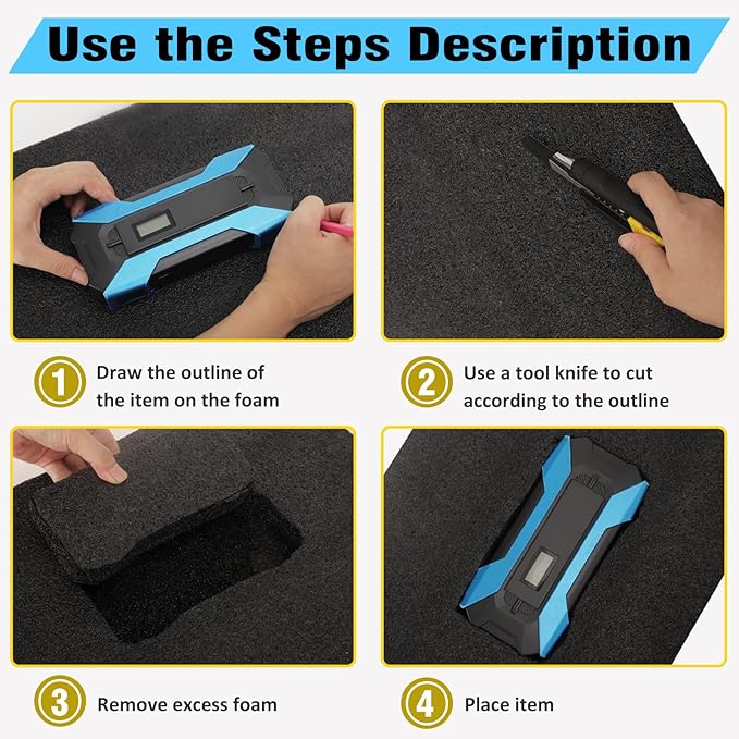 4 Pcs Black Polyurethene Foam Sheets, 2 Sizes Cuttable Packing Foam Block Foam - Image 6