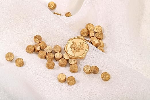 Yoption 360Pcs Light Gold Sealing Wax Beads, Vintage Wax Seal Beads - Image 4