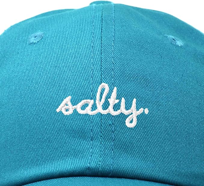 DALIX Salty Embroidered Cotton Beach Baseball Cap Adjustable Dad Hat Womens