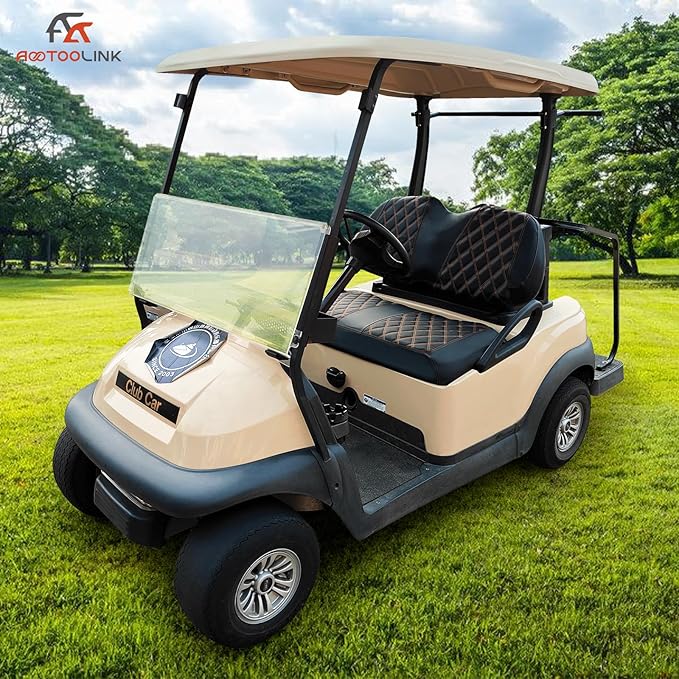 Golf Cart Diamond Seat Covers Kit, Fit for Club Car Precedent OEM Standard Front Seat Cushion, Golf Cart Vinyl Seat Cover, No Nails Required