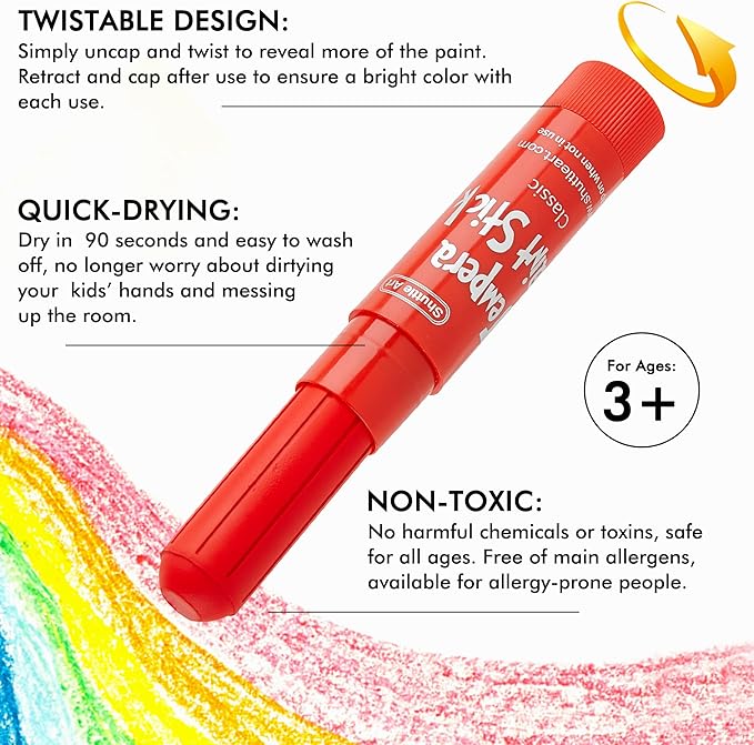 Tempera Paint Sticks, 40 Colors Solid Tempera Paint - Image 3