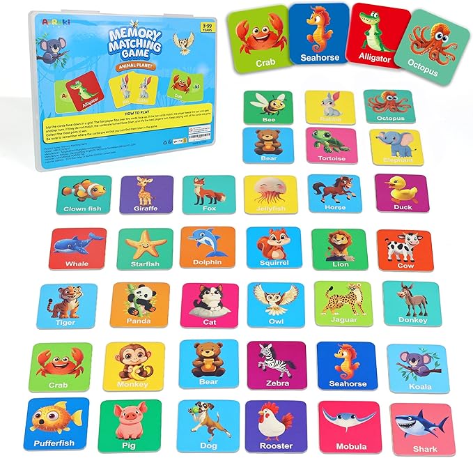 72 PCS Animals Memory Matching Game by ArRuKiKIDS